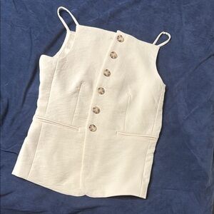 Christian Lacroix Cream Button-Down  Vest Top size 2